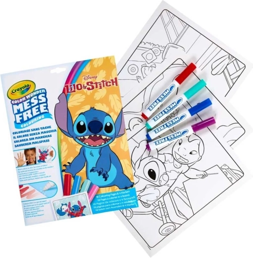 Crayola livres à colorier lilo et stitch colour wonder + 4 feutres