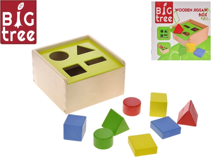 Boîte à formes en bois Big Tree 18 × 18 × 10 cm