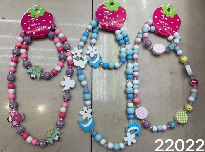 Ensemble de perles en bois collier et bracelet