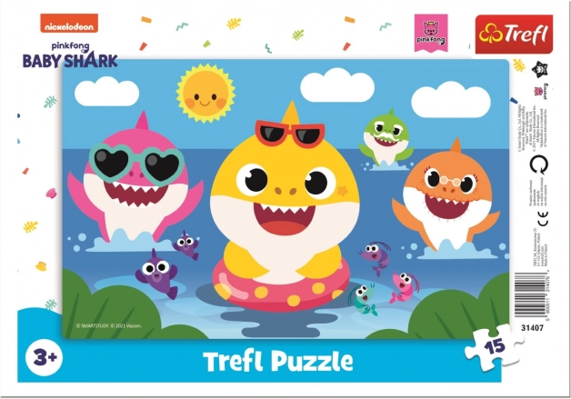 TREFL Puzzle Baby Shark: Requins Heureux 15 Pièces