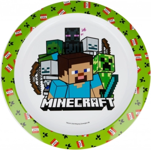 Assiette pour enfants Minecraft compatible micro-ondes - 1 pièce