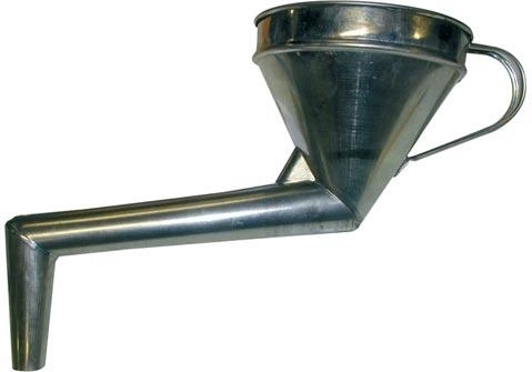 Entonnoir métallique avec coude coudé et tamis