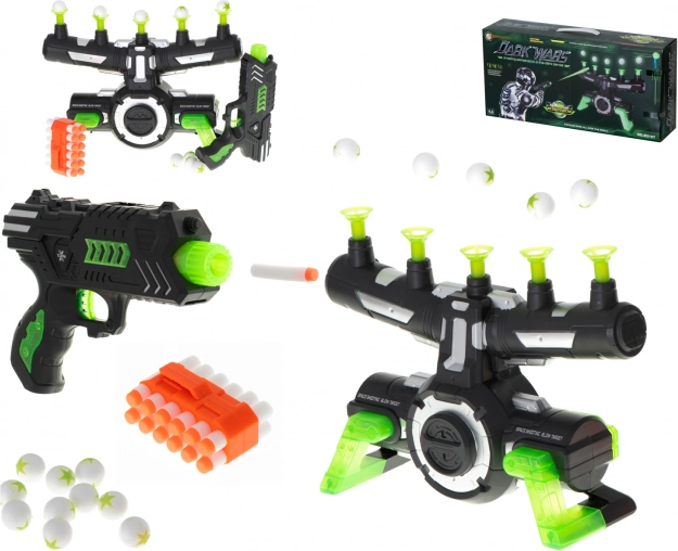 Jeu de tir avec cibles en lévitation DARK WARS – pistolet à projectiles en mousse