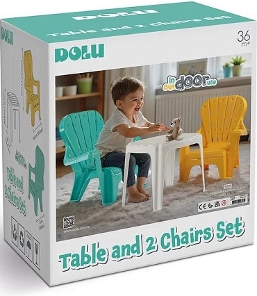 Table enfant Dolu blanche avec 2 chaises