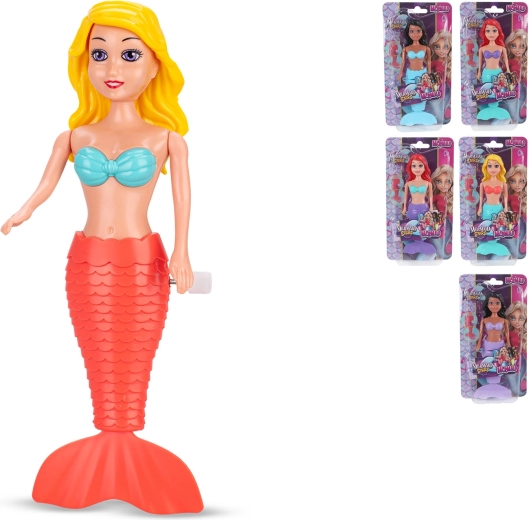 Mermaid Stars poupée sirène avec mécanisme à remonter 18,5 cm