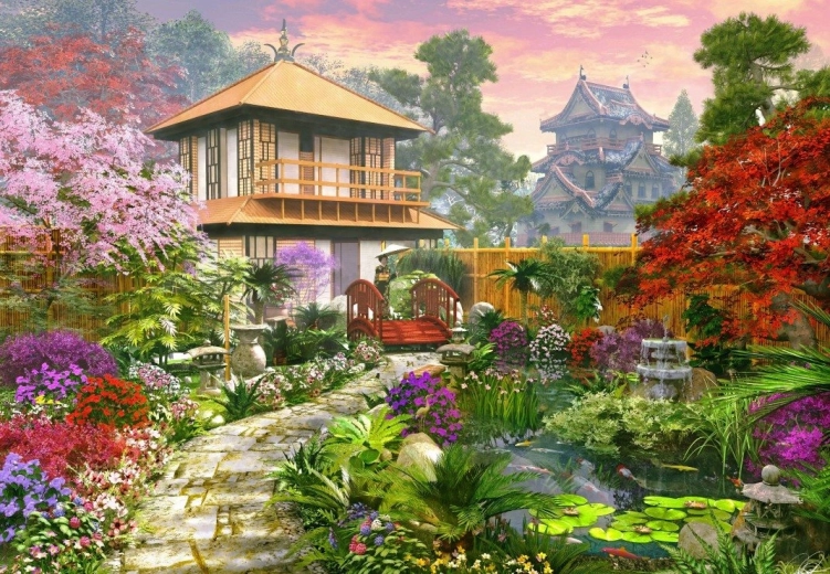 Puzzle Jardin japonais 1000 pièces BLUEBIRD