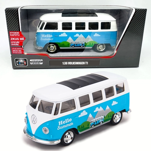 Modèle métallique Volkswagen T1 Bulli avec lumière et son 1:30