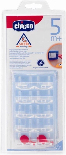 Chicco protection de prises – caches de sécurité pour prises électriques, 10 pcs