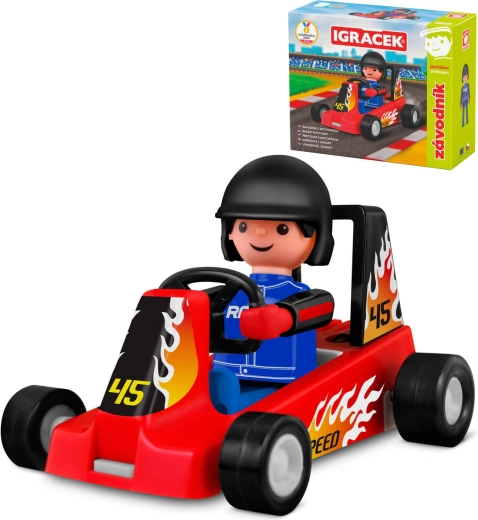 Efko Igráček pilote automobile avec kart rouge