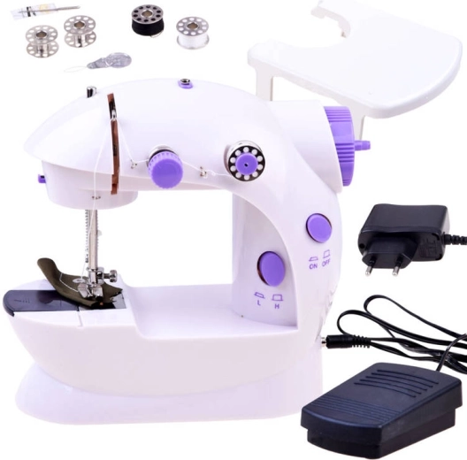 Mini machine à coudre avec pédale et kit d’accessoires