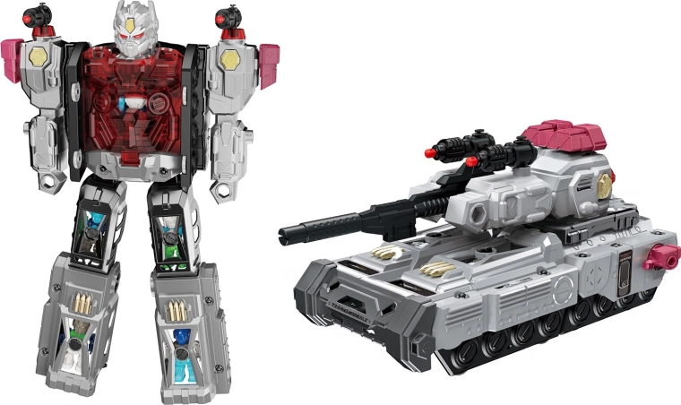 Char robot transformable avec mini-robots et effets, 48 cm
