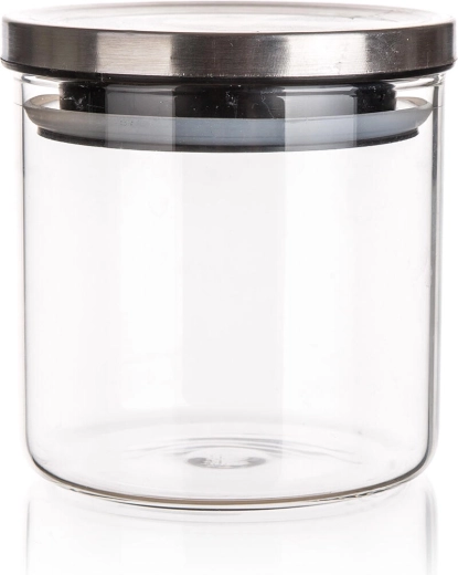 Bocal en verre FREIA 0,65 l avec couvercle en acier inoxydable
