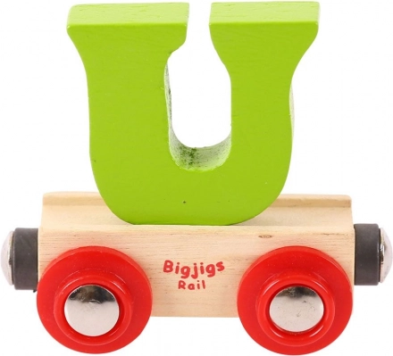 Bigjigs Rail wagon en bois avec la lettre U
