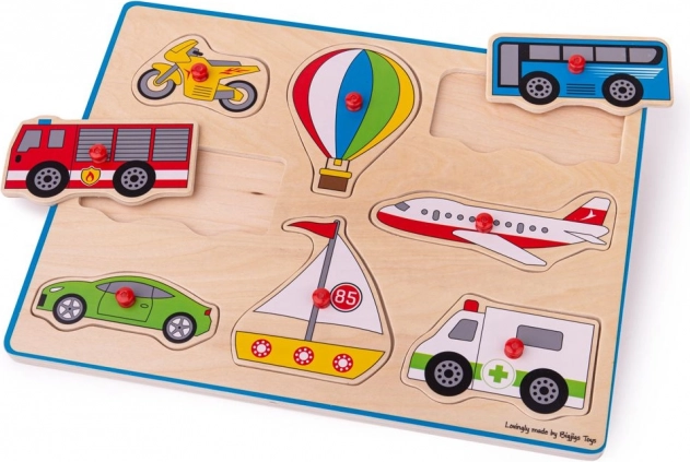 Puzzle en bois des moyens de transport Bigjigs Toys
