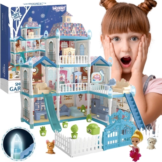 Maison de poupées Woopie jardin d'hiver avec accessoires et décorations lumineuses
