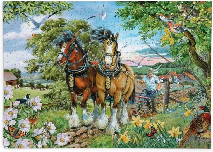 Puzzle La beauté et la force des chevaux avec de grandes pièces