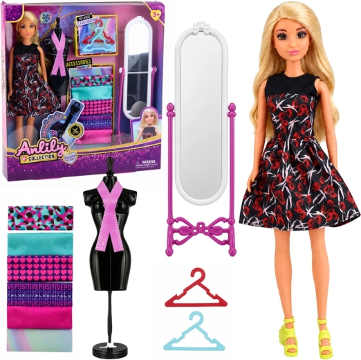 Poupée Anlily styliste avec mannequin, miroir et accessoires