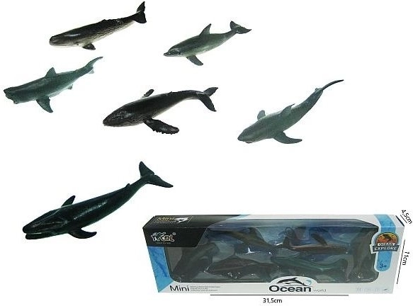Figurines d’animaux marins (6 pièces) en boîte