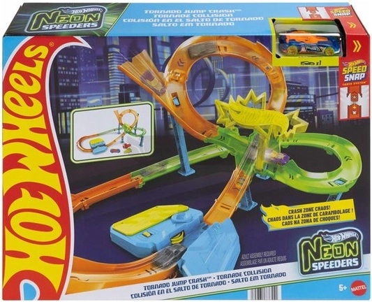 Hot Wheels piste de course néon Tornado Jump Crush Neon Speeders