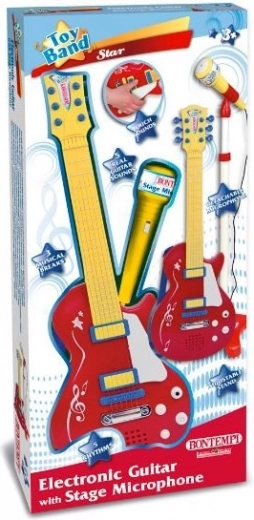 Guitare rock Bontempi avec micro sur pied réglable