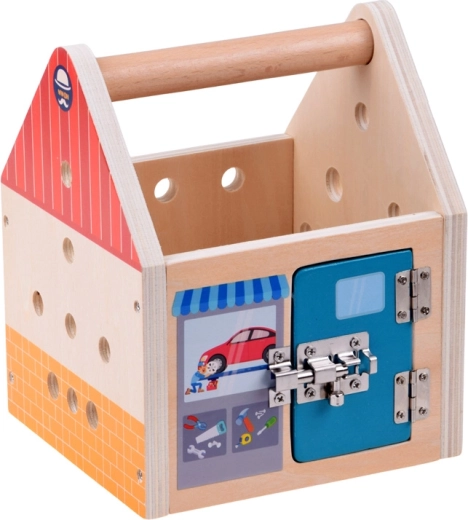Maison 3 en 1 : construction, serrures et boîte de rangement