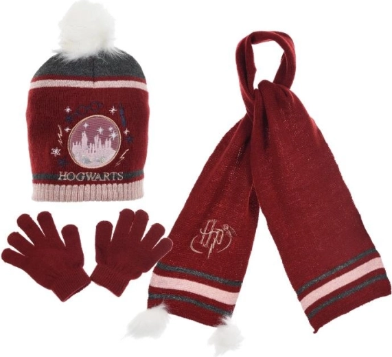 Ensemble d’hiver bonnet, écharpe et gants Harry Potter - 3 pièces