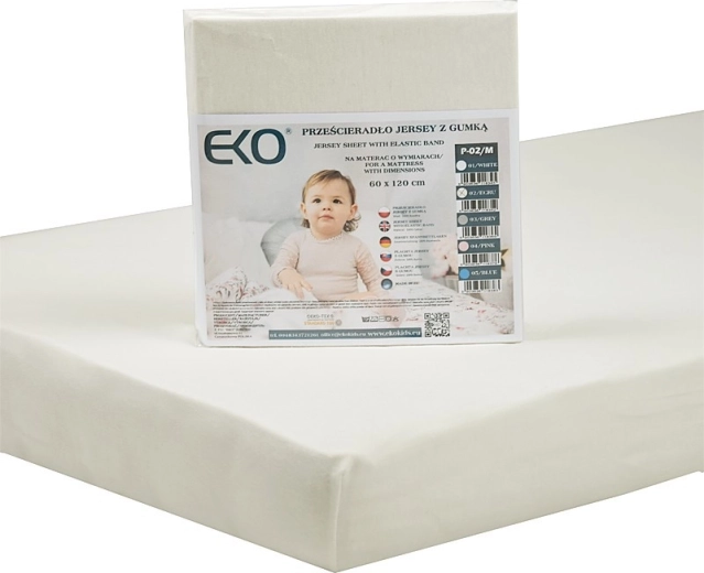 Drap-housse en jersey EKO avec élastique beige 120 × 60 cm