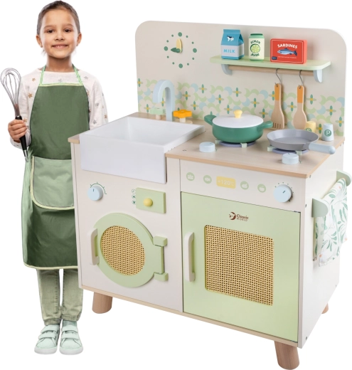 Cuisine multifonctionnelle en bois XXL avec lave-linge et accessoires Classic World