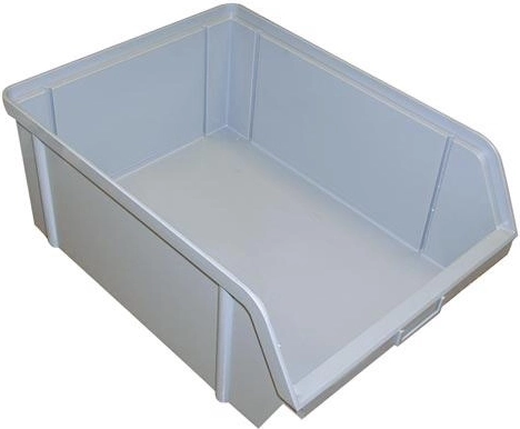 Bac de rangement biseauté 400 × 300 × 162 mm, gris, charge 40 kg