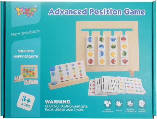 Puzzle logique en bois avec sablier