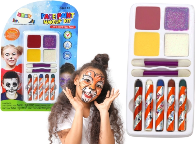 Kit de peinture pour le visage, crayons, paillettes, pinceaux
