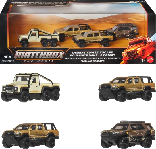 Matchbox The Movie Desert Chase Escape – coffret de 4 véhicules 1:64