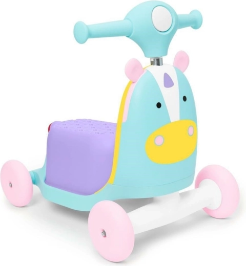 Skip Hop Zoo 3-en-1 : porteur et trottinette licorne