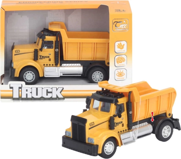 Camion-benne pour enfants 14 cm à piles avec lumière et son - 1 pièce