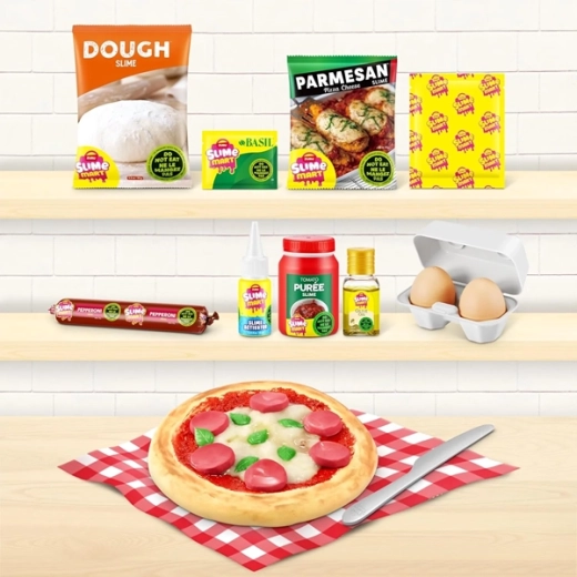 Superposition réaliste de pizza avec différents « ingrédients »