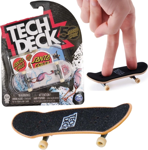 Tech Deck fingerboard SANTA CRUZ Pink Flamingo + autocollants