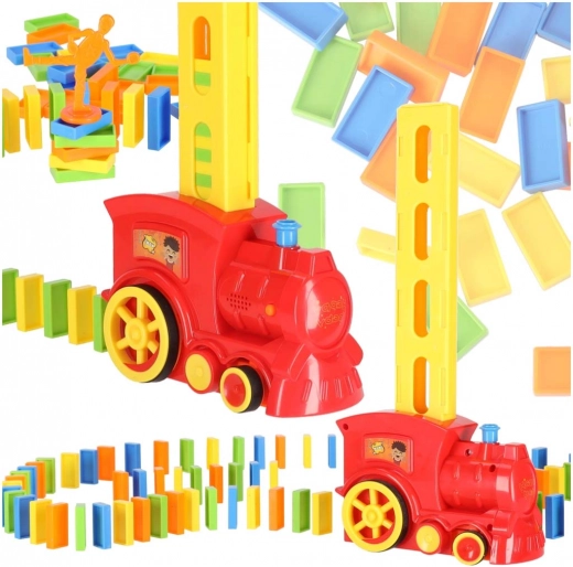Train interactif pose-dominos, 80 pièces – Locomotive