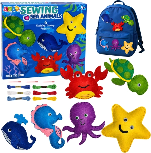 Kit créatif de couture en feutrine – animaux marins (6 pcs)