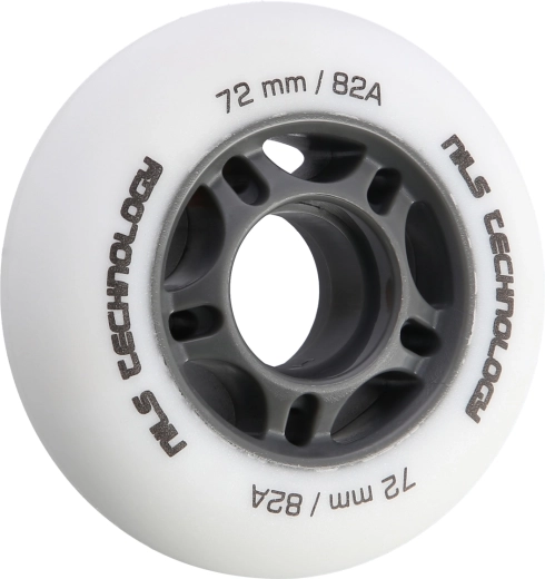 Roues mates pour rollers en ligne NILS Extreme 72 mm 82A, blanches, lot de 4 pcs