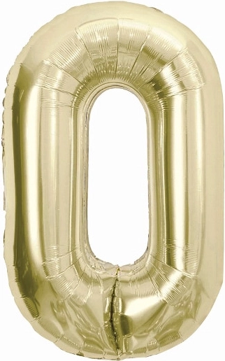Ballon en aluminium chiffre 0 champagne
