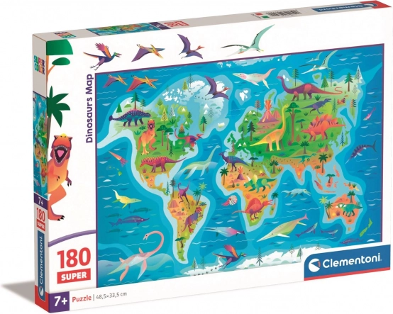 Clementoni puzzle carte des dinosaures 180 pièces