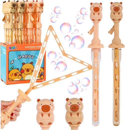 Bulle de savon capybara 49,5 cm avec baguette triangulaire pliable, 100 ml