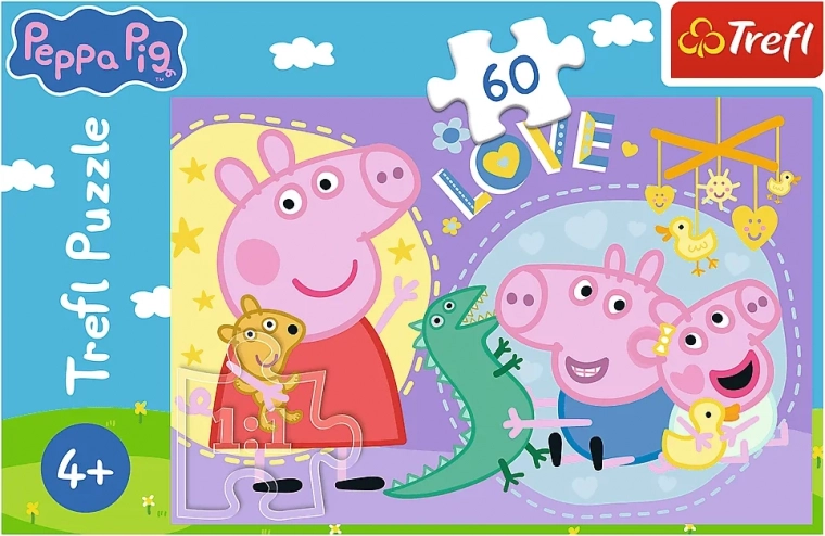 puzzle 60 pièces petit cochon heureux – peppa pig