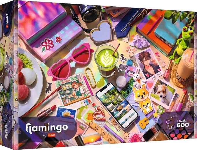 Puzzle Trefl Flamant rose – Mon petit monde (600 pièces)