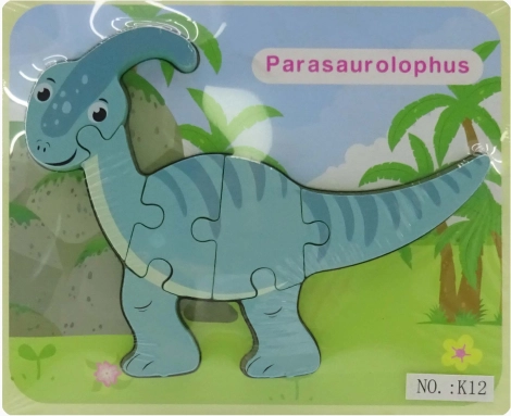 Puzzle à encastrer en bois dinosaures 18 × 14,5 cm