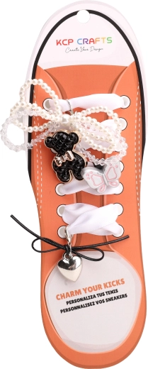 Ensemble d’accessoires décoratifs pour lacets – ours noir et papillon - 1 pièce