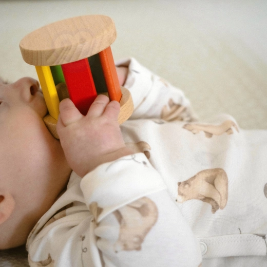 Jouets de préhension en bois naturel