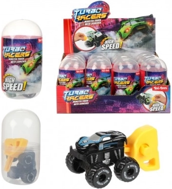 mini voiture tout-terrain avec démarreur dans un œuf en plastique