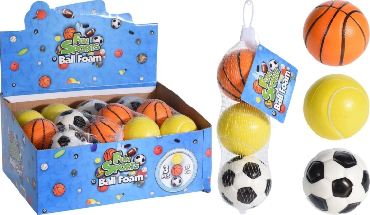 Balles en mousse 7 cm – lot de 3 pièces