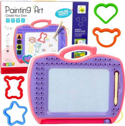 Tableau de dessin magnétique avec tampons Rose